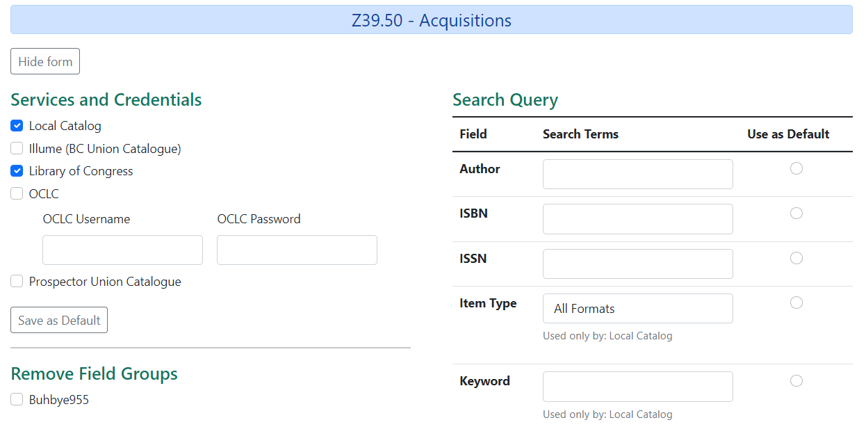 MARC Federated Search Interface