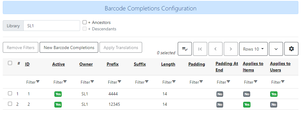 Barcode Completion Admin