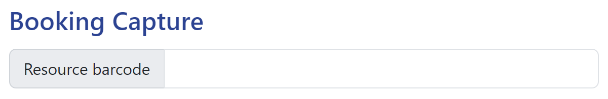 Capture Resources screen with barcode field.