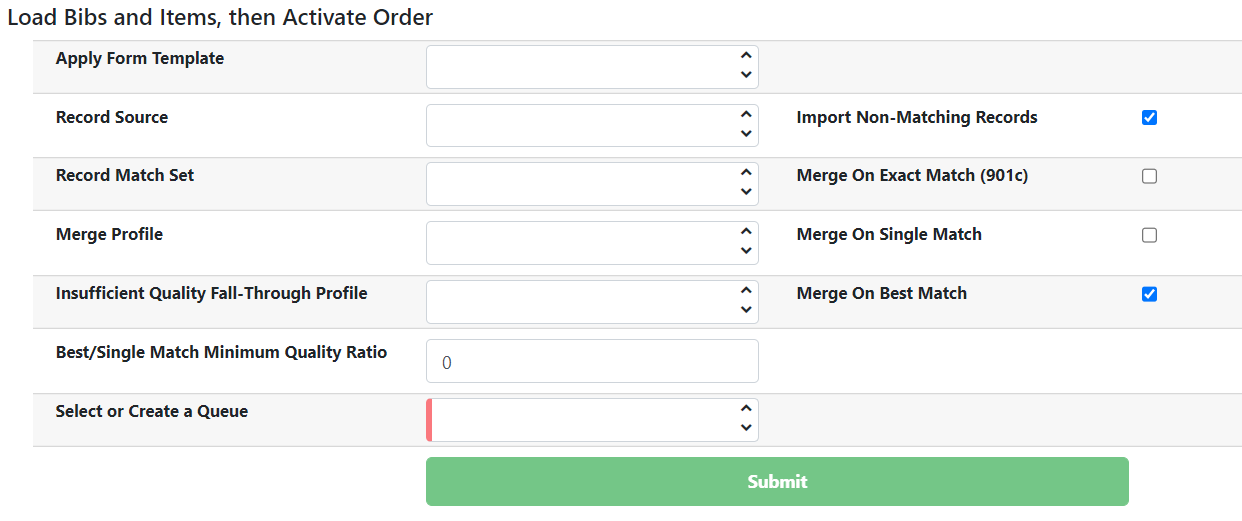 Load Records and Activate Purchase Order