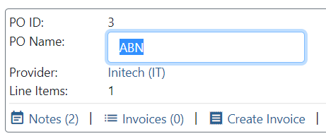 Edit Purchase Order Name