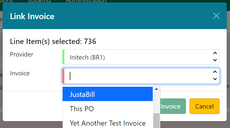 Link Line Items to Invoice