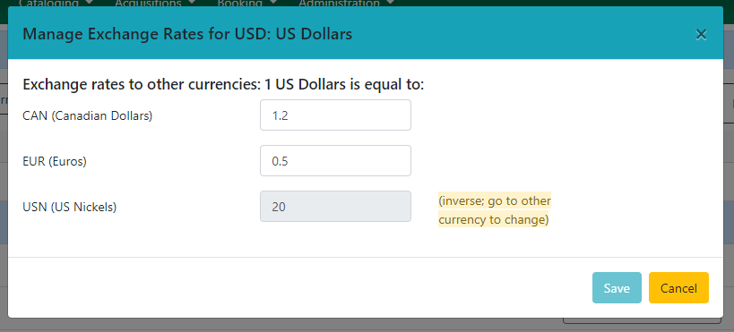 Create a New Exchange Rate