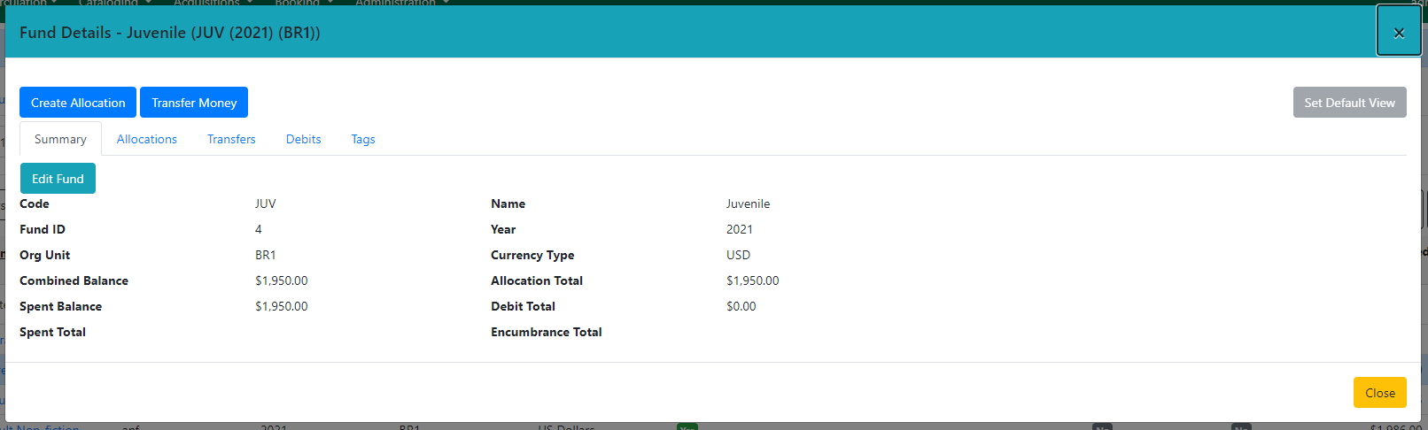 Fund Details Summary