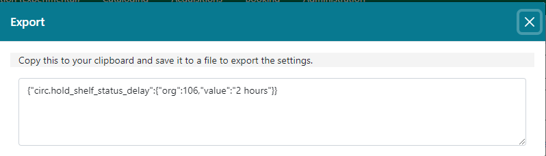 Exporting Library Settings