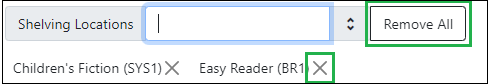 Remove shelving location options from filter
