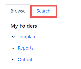 Screenshot of the Browse and Search tabs above the My Folders area.