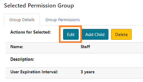 Edit permission group details
