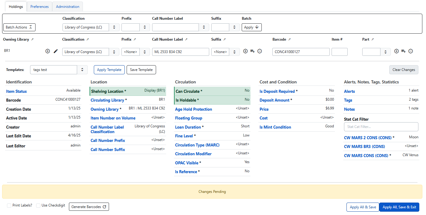Styling changes following edits