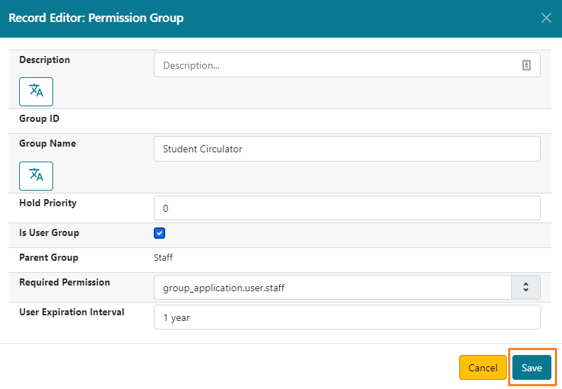 Save permission group details
