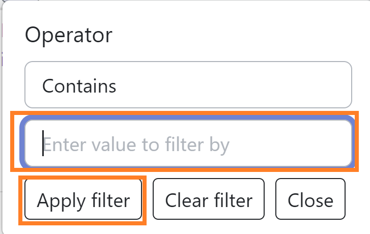 Apply filter