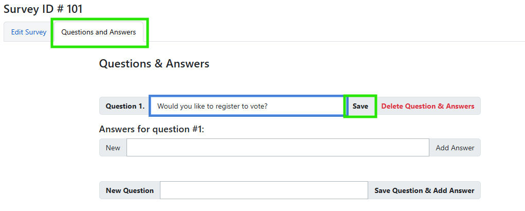 Save question on Question & Answers tab
