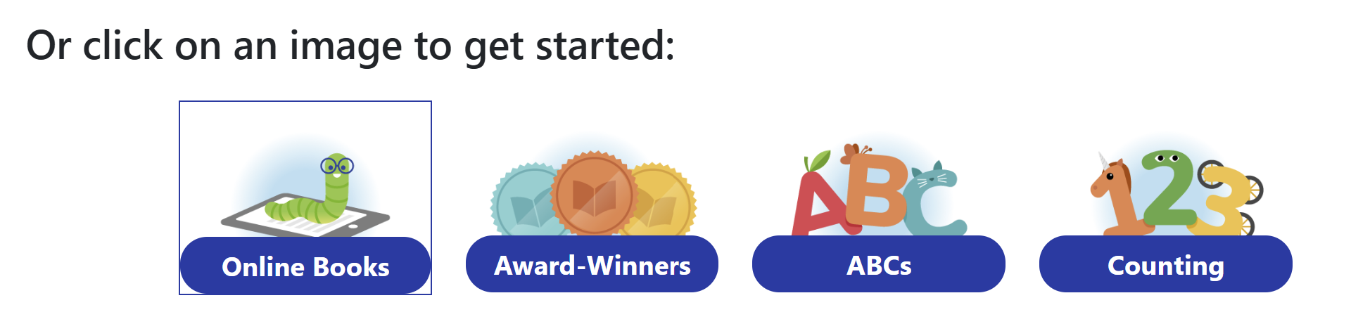 Examples of subtopics with icons
