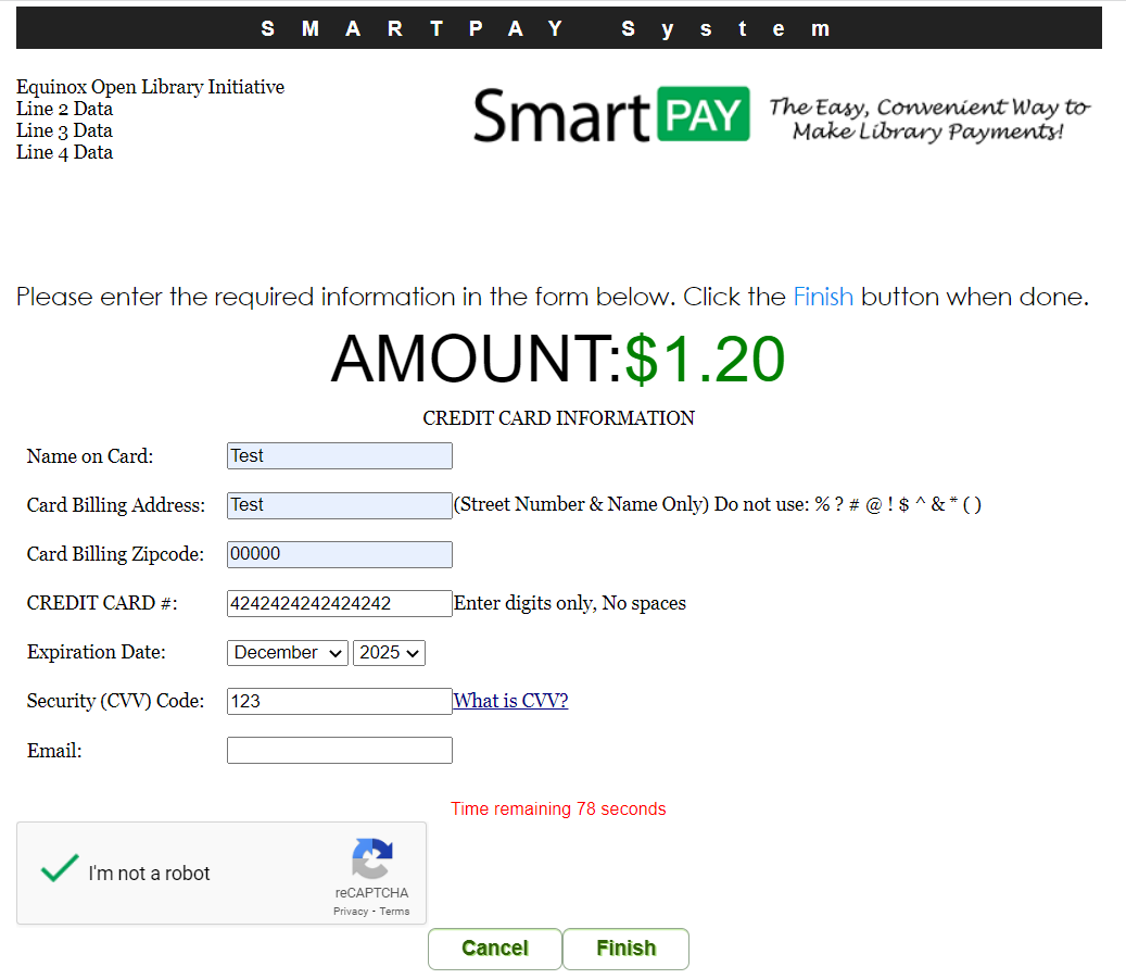 SmartPay form
