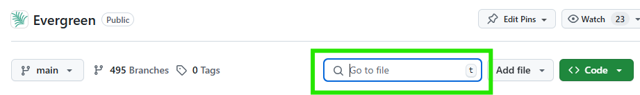 GitHub file search bar
