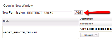 Create new permission to limit use of Z39.50 servers