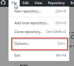 Github Destop Click Options Screenshot