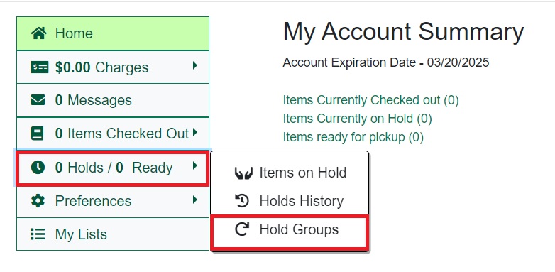 Hold Group Option in OPAC