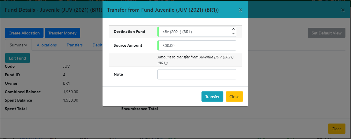 Transfer Funds