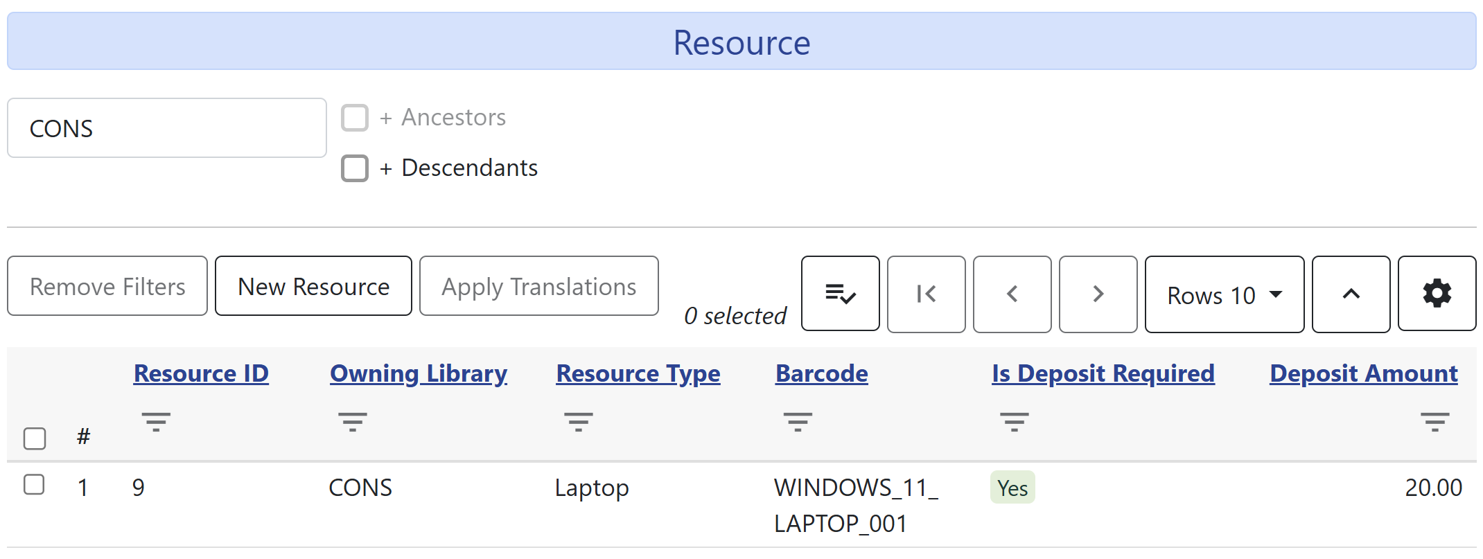 Resource Configuration