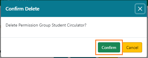 Confirm deletion of permission group