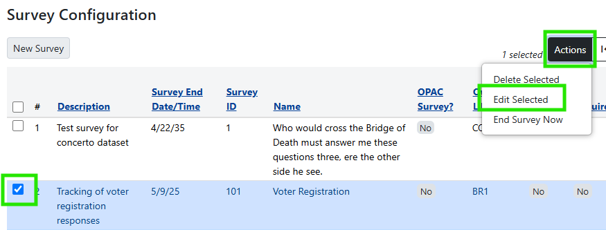 Survey form