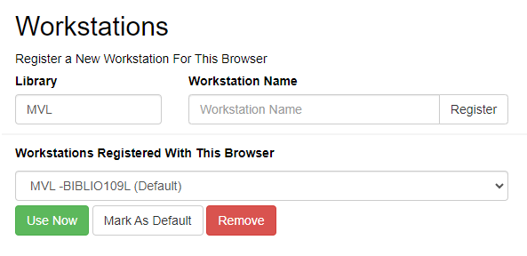 Workstation Administration Menu