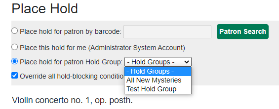 Hold Group From Catalog