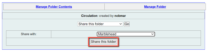 Share Folder Button