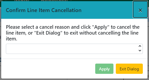 Cancel Line Items Confirmation Modal