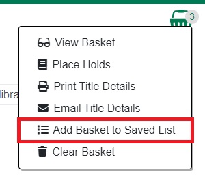 Add Basket to Saved List