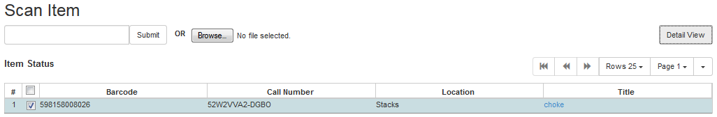 item status list view web client