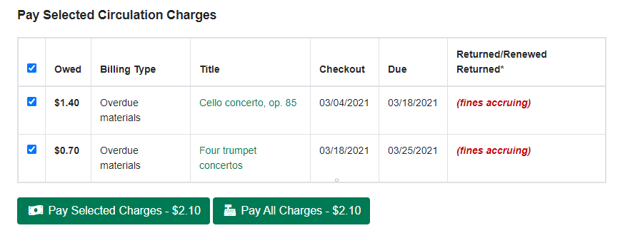 Select Charges