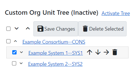 Icons to move Org Units