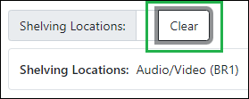 Clear shelving location filter